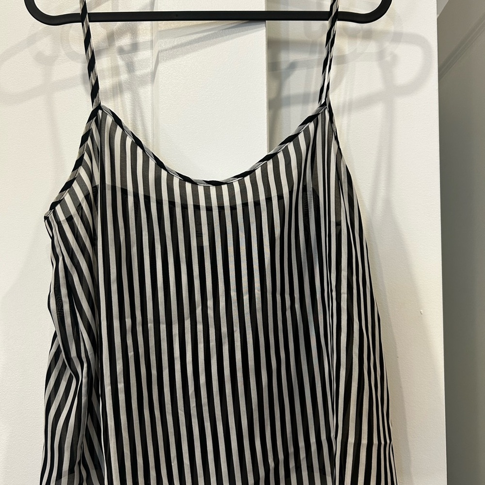 American Apparel Striped Black and White Women's Camisole